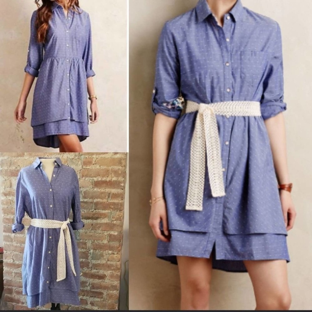 Anthropologie Isabella Sinclair Dotted Chambray